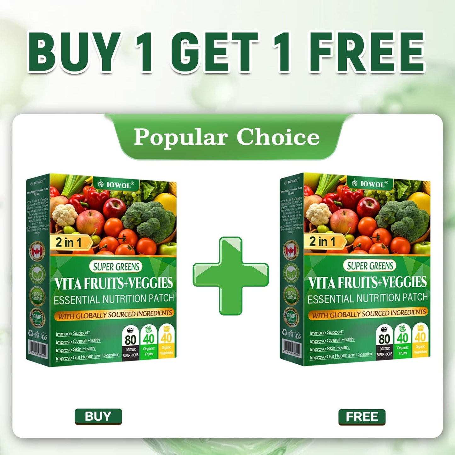 😉Don’t go just yet — the Vita Fruit & Veggie Essential Nutrition Patch plus the NANO Patch = even better results!