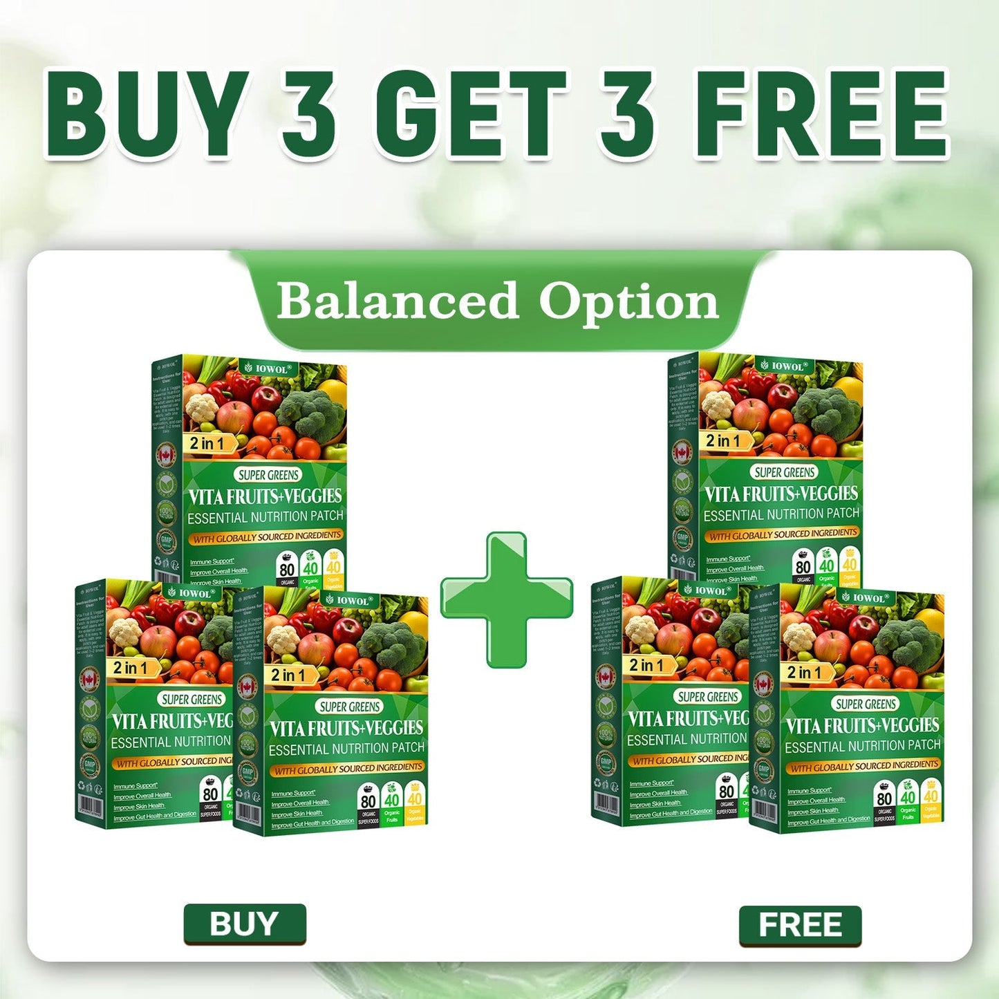 🔥 Want faster results? Add this 80% OFF to accelerate your progress. The Vita Fruit & Veggie Essential Nutrition Patch plus the NANO Patch = even better results!