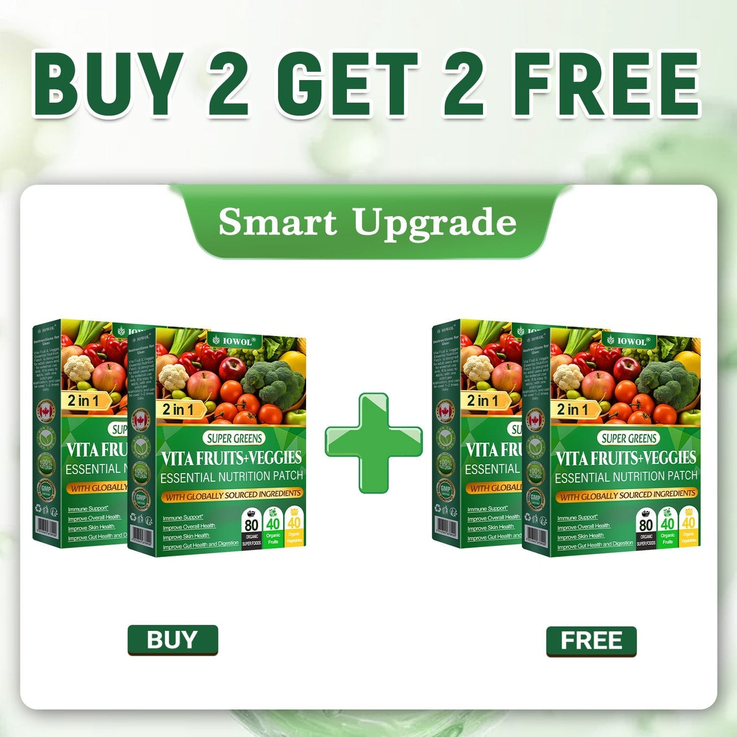 🔥 Want faster results? Add this 80% OFF to accelerate your progress. The Vita Fruit & Veggie Essential Nutrition Patch plus the NANO Patch = even better results!