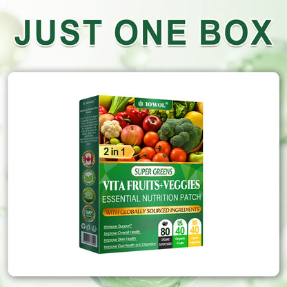 🔥 Want faster results? Add this 80% OFF to accelerate your progress. The Vita Fruit & Veggie Essential Nutrition Patch plus the NANO Patch = even better results!