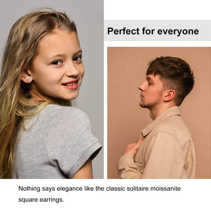 Princess Cut 1-2.4 Ct Moissanite Earrings for Women Men 925 Sterling Silver Sparkling Diamond Ear Studs Fine Party Jewelry Gifts