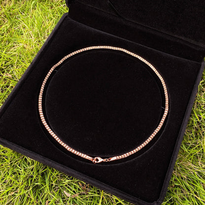 Aokaishen Round Snake Link Necklace Choker for Women Real Gold Plated Hip Hop Jewelry
