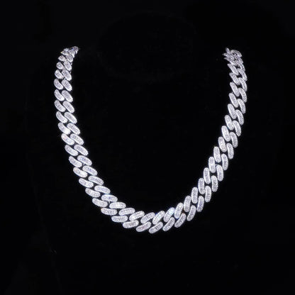 Aokaishen Baguette Miami Cuban Link Chain for Men Neckace Choker Real Gold Plated Hip Hop Fashion Jewelry