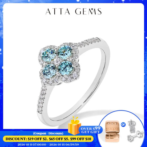 ATTAGEMS S925 Sterling Silver Halo Classic Moissanite Rings for Women Girls Anniversary Gifts Fine Jewelry Shipping from the USA
